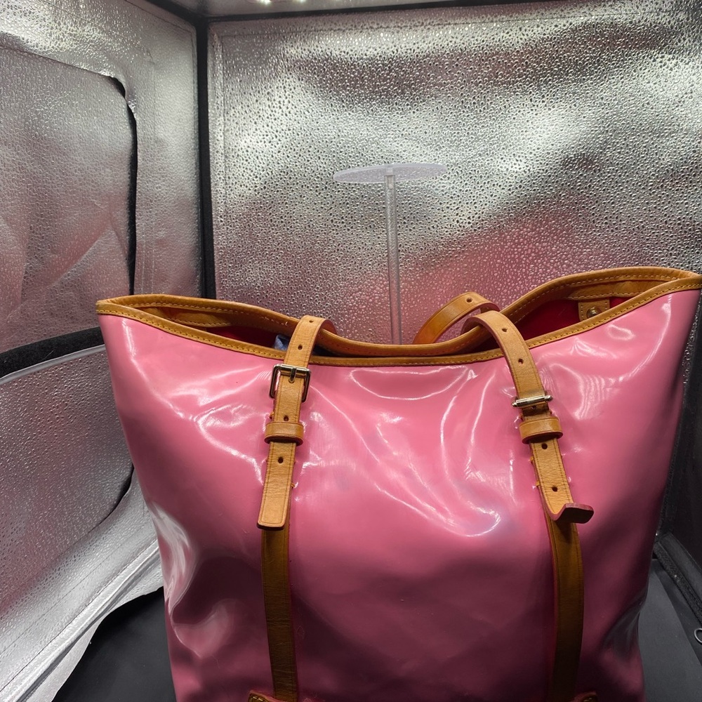 661 Dooney&Bourke pink patent tote Preowned PROJECT BAG###### - Picture 3 of 13